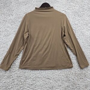 Skims Shirt Womens 3x Brown Long‎ Sleeve Pullover Mock Neck Lightweight Stretch